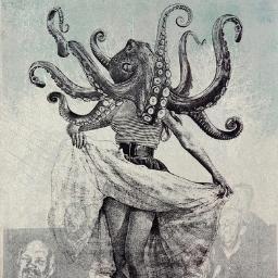 Poulpixel's profile picture. Adoratrice des Grands Anciens, droïde mélomane, caustique cosmique, obsédée textuelle et pro de l'alttabe.