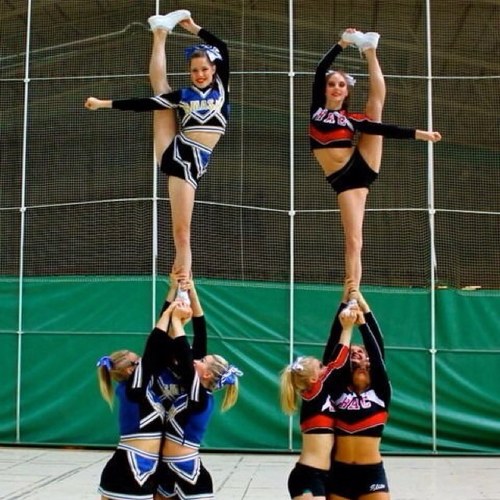 Cheer hard, cheer loud, cheer proud.

Train insane or remain the same.