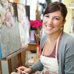 Loreen is a Jill of all trades that creates custom artwork from bouquet paintings to chalkboard signage & everything in between...weddings to babies!