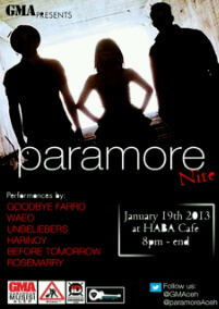 A tribute to Paramore band from Aceh, Indonesia. We are @amycipit @gilenk_error @RafiApeng @VickieFusion.