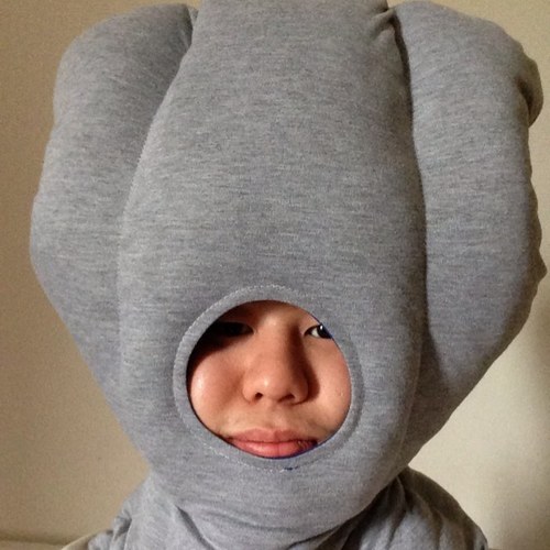 I'm wearing an Ostrich pillow. YOLO!