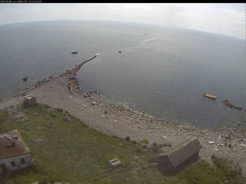 tiny island in Baltic sea in the middle of Finnish bay