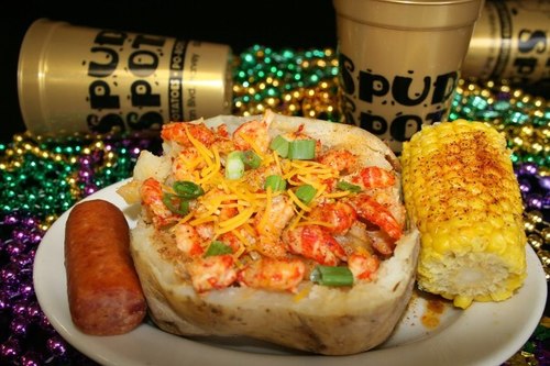504-366-SPUD   The Spud Spot located on Manhattan Blvd on the westbank -- super stuffed potatoes, po-boys, salads, burgers, and year-round snowballs!WHO DAT!