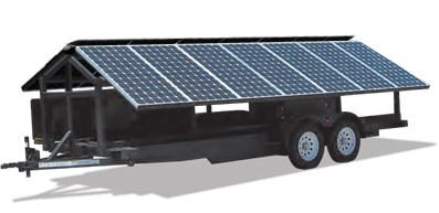 I'm your link to Mobile Green Power.  We make solar trailers, and are passionate about bringing renewable energy wherever it needs to go.