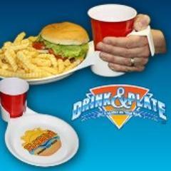 Stop the juggling act!  Hold your drink & plate in one hand!