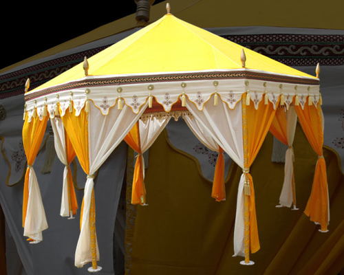 Indian style wedding decor handicrafts tents, mandaps, backdrops fabrics, fiber mandaps, white metal furniture, wedding decoration supplier and exporter