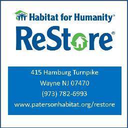 415 Hamburg Turnpike, Wayne, NJ 07470. We sell reusable furniture and surplus building materials; our proceeds help build homes in Paterson, NJ