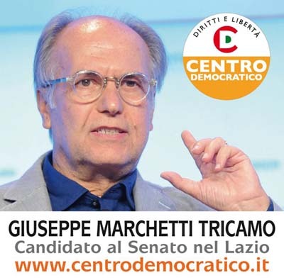 Giuseppe Marchetti Tricamo. Candidato al Senato per il Centro Democratico per il collegio del Lazio.
Professore universitario. Direttore di Leggere:tutti.