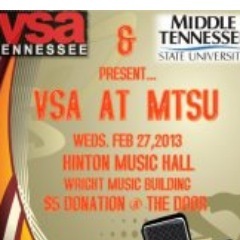 Young Soloist competition w/ VSA TN @ MTSU on Feb. 27, 2013 @7:30pm. Supported by First Tennessee Bank Foundation.  
FB Page: VSA TN Young Soloist Performance
