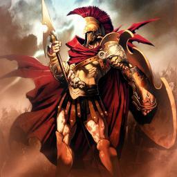 A Spartan demi-god. Wish to know more? Why don't you speak to me in the flesh, unless you don't have the guts to do so.