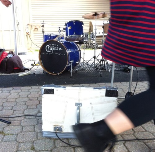 We used to be Castle (the band) and now we're a trio called Pier Jump. Accordian, bass, drums, contact.