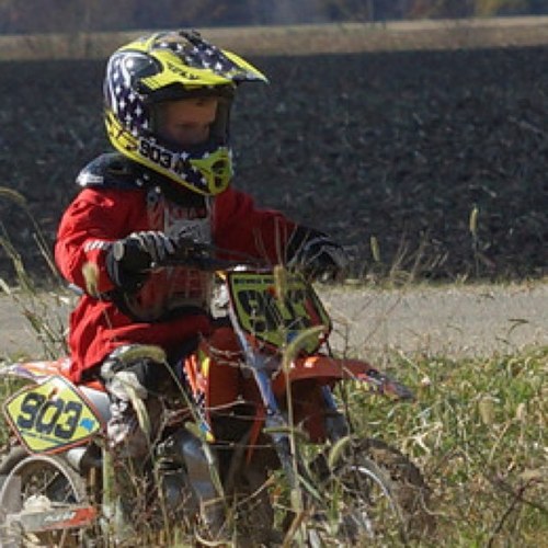 Motorcycle racer and peewee dad