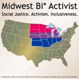 mwbiactivist's profile picture. Midwest Bi* Activist envisions a world where all Bi* people live happy, empowered lives and where Bi* communities are visible, well-resourced, and celebrated.