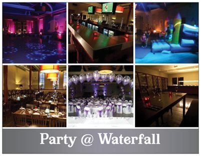 WATERFALL is Derby's ultimare party venue, weddings, birthdays, conference, ball, children's parties, we do it all! 01332 366517