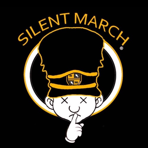 Marching in silence, but heavily armed.