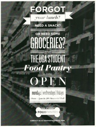 The UGA Student Food Pantry is a non-profit organization open to all graduate and undergraduate students