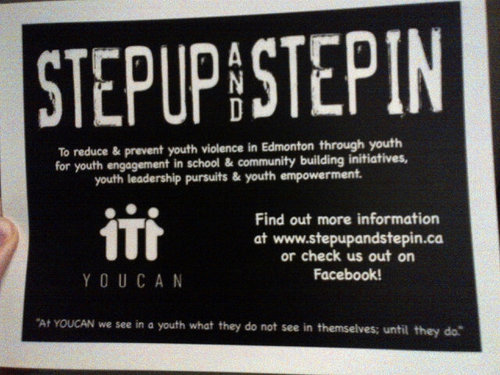 We are Step Up and Step In. We are volunteers for youth from youth