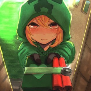 Better not break my creations or something might HAPPEN to you and such a shame that would be… *creepy stare*||oringinal mincraft RP||