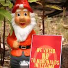 The Gnomes of Tecoma can't be silent any longer! McDonald’s plans for a 24h drive-thru will forever change our peaceful, gnomely existence.