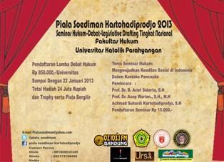 Kompetisi Piala Soediman Kartohadiprodjo Universitas Katolik Parahyangan. CP : Olivin (081809535345) & Shinta (082173758458)