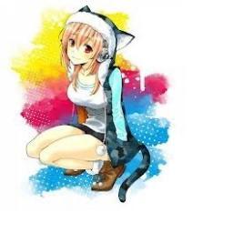 @kakarotishere is my man dont dare touch him im  a smart blonde im half human im half kitten *tail pops out*