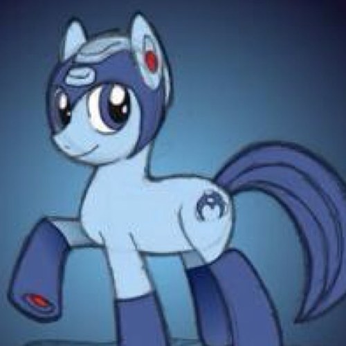Mega Pony is an android called Rock, Rock was converted into a battle robot to defend the world from Wily's violent robotic threats. Thus he becomes Mega Pony.