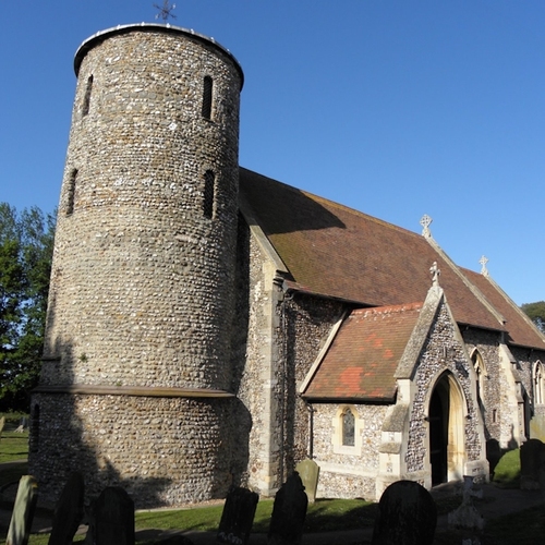 StMarysDeepdale's profile picture. This little church in @BurnhamDeepdale deserves fame for its three outstanding features: Saxon round tower, Norman font, and Collection of medieval glass.