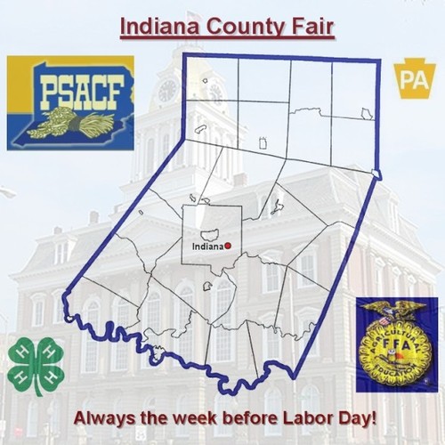 Indianafair's profile picture. The Official Indiana County Fair Twitter Page. Get the latest updates on events, shows, performers & more! Follow us on facebook 2! http://t.co/pIM4Hgqu1S