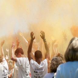 RIT Color Run is a 5k race around RIT. Runners start the race with a plain white t-shirt and colored powder is thrown at them throughout the race.