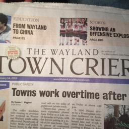 A weekly newspaper serving Wayland, Mass. Reach editor Michael Wyner at 508-626-4441.