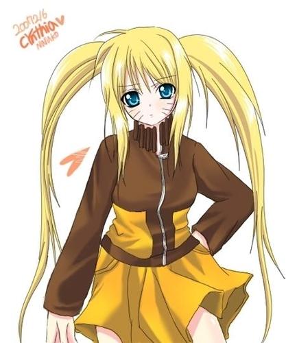 HI! I'm Naruko! Naruto's girl half! I love ramen! Oh and *giggles* I'm gonna be hokage!~Dettebayo!