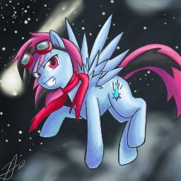 stallion/ Hey there! names Star Shot just a simple DareDevil. i love to fly high into the sky and meet new ponies!  Im a bit hyperactive sometimes so watch out!