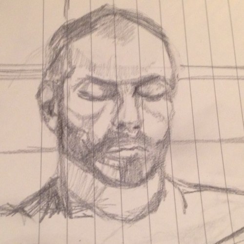 I am a drawing of a man with a beard.