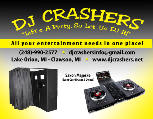 DJ Crashers is a Michigan entertainment company offering DJs and Photo Booth Rental. You can check out our website at: http://t.co/N0xkcfB7