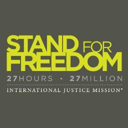 Mon 3/04 12PM--Tues 3/05 3PM we are going to STAND FOR FREEDOM on campus 27 hrs for the 27 million enslaved today. Slavery still exists & we want to END IT.