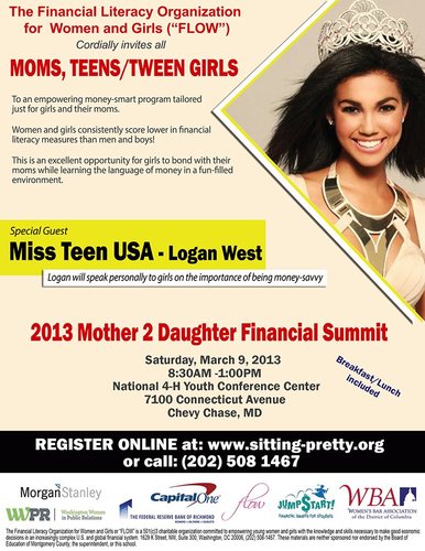 flowsummit2013's profile picture. The FINANCIAL LITERACY ORGANIZATION FOR WOMEN AND GIRLS or FLOW   is a 501(c)(3) charitable organization committed to empowering young women and girls.