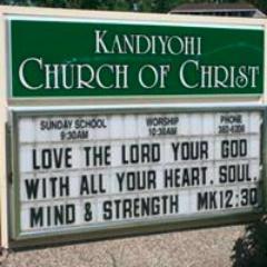 The Kandiyohi Church of Christ is a small, personal, loving congregation. We believe that the Bible is God's inspired word and should be studied and followed.