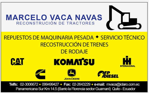 SERVICIO TECNICO Y REPUESTOS DE EQUIPO CAMINERO, TRACTORES, EXCAVADORAS , ETC.