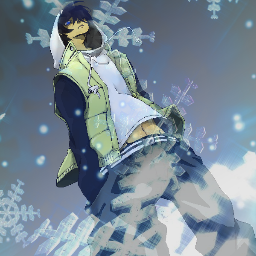Re_CODE00's profile picture. 俺はRe:CODEの雪比奈だ。異能は固体の氷・液体の水・気体の水蒸気の『水態』だ。よく言う言葉は『雪のように静かに消え逝け』だ。