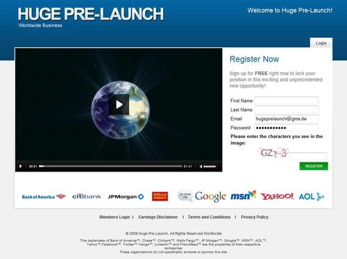 HUGEPRELAUNCH will be starting in September 2009 - be a part of a huge company in the growing fields oft telecom and financing. Become a member, now!