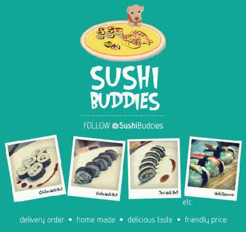 Home made sushi • Delivery Order • Delicious taste • Friendly price • JAKARTA ONLY•IG : sushibuddies . Text/call : 081807566460/ 08999210339. BB PIN : 7D85B295.