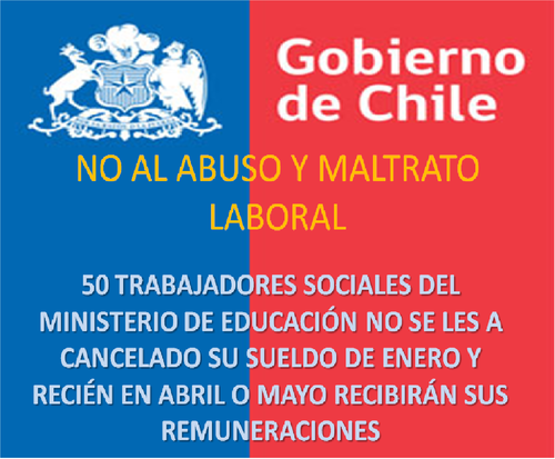 Somos un Grupo de Trabajadores Sociales que trabajamos en enero en MINEDUC y que no se nos pagará hasta mayo por el trabajo de enero!