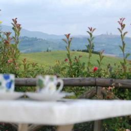 L'agriturismo romantico Taverna di Bibbiano: camere e suites di charme, ristorante romantico con dehors panoramico su San Gimignano.