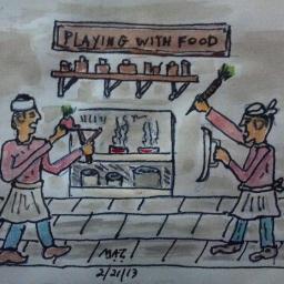 Playing with Food is a comedic ensemble story.  It takes a rare look into the lives of the folks who serve your food.