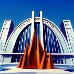 The Hall of Justice is the publicly known headquarters of the Justice League. [Justice League Location Role-Play Account. Warner Bros. Own rights]