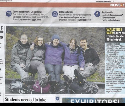 We're raising money for Endometriosis (WERF) by trekking the entire West Highland Way (all 96 miles) this Easter!
