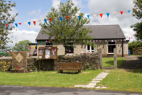 Pendleton Village Hall located in the rural village of Pendleton, Ribble Valley. Built by villagers and used for community events.