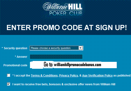 Latest william hill promo code 2013 for william hill poker, casino, vegas, mobile, sports betting, bingo and more! We aim to be supply the latest bonuses here!