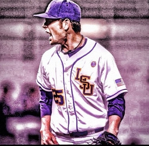 I play baseball for the LSU Tigers, pitcher #25