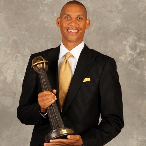 18-year NBA vet, best known for 3-pointers and trash talking. Currently a game analyst for TNT's Thurs. night doubleheaders. HOF 2012. IG: @ReggieMillerTNT